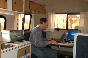 An inside view of our camper.