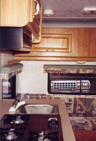 An inside view of the Playmor camper we rented in 1999.