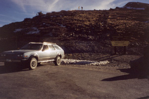 Our 1982 AMC Eagle at Cottonwood Pass in 1996.