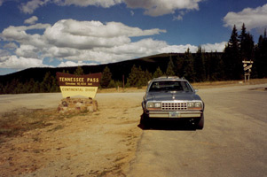 Our 1982 AMC Eagle at Tennessee Pass in 1996.