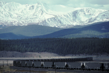 Freight train on the S-curves south of the Tennessee Pass summit.