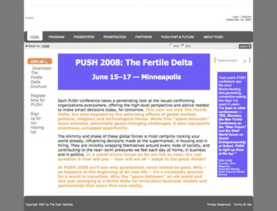 Push Institute re–designed home page
